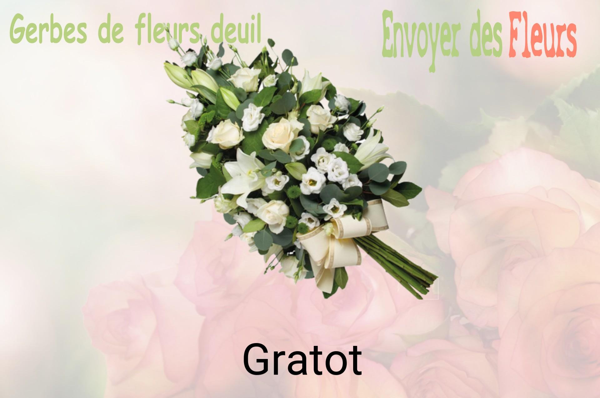 Gerbe de fleurs de deuil livrée à Gratot